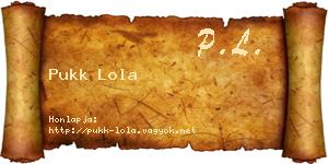 Pukk Lola névjegykártya